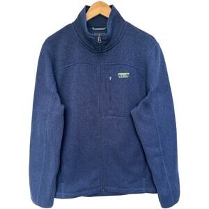 LL Bean Fleece Jacket Mens Large Navy Full Zip Slightly Fitted Outdoor